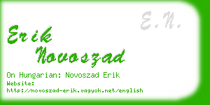 erik novoszad business card